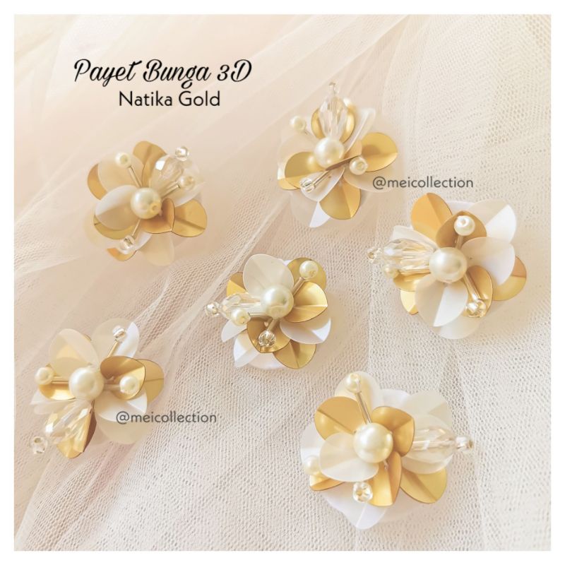 payet bunga 3D natika / payet rangkai kebaya