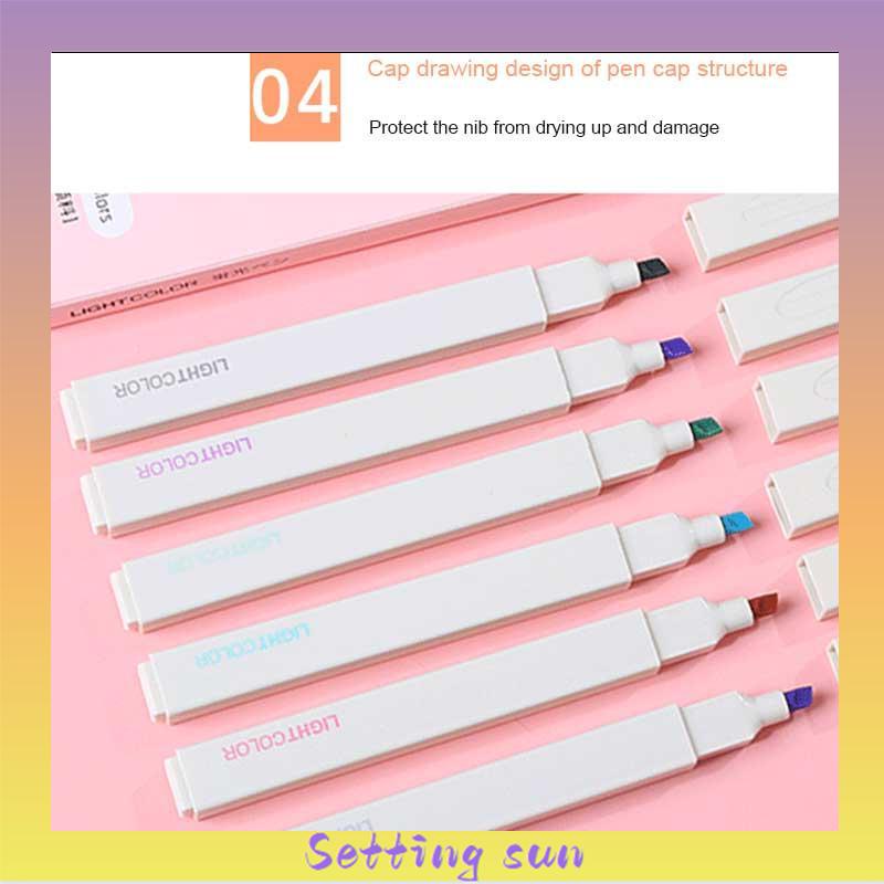 COD multicolor pena stabilo siswa 6PCS/set Stabilo / highlighter pastel 6 colors warna TN