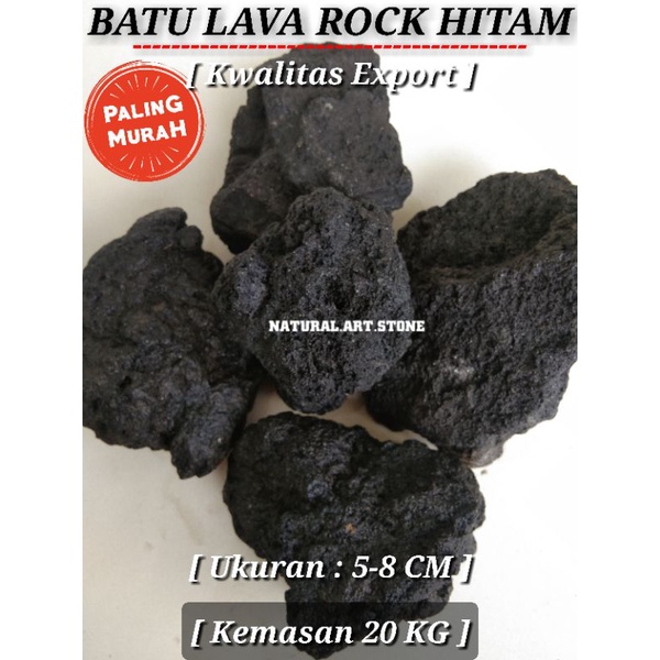 BATU LAVA ROCK HITAM 20 KG, MEDIA AKUARIUM AQUASCAPE FILTER AIR, MEDIA TANAM TANAMAN.