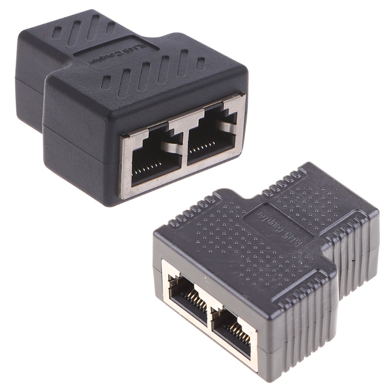 Cre Adapter Konektor Splitter Kabel Jaringan Lan Ethernet Rj45 Female 1 Ke 2 Arah