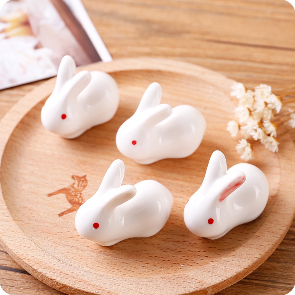 【COD Tangding】Rabbit Stand Chopstick Rest Chopstick Holder Household Tableware Ceramic Chopstick Rest