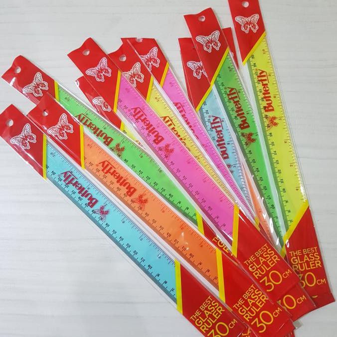 

Ready Stock] Penggaris Butterfly 30 Cm Plastik Warna-Warni