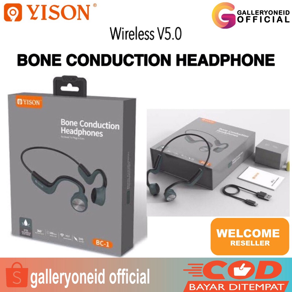 YISON BC-1 Headset Earphone Bluetooth Sport Olahraga Super Bass