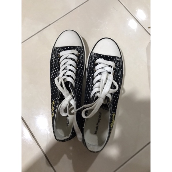 [PRELOVED] SEPATU SHOES HUSH PUPPIES JOSIE RAY HITAM POLKADOT UKURAN 40