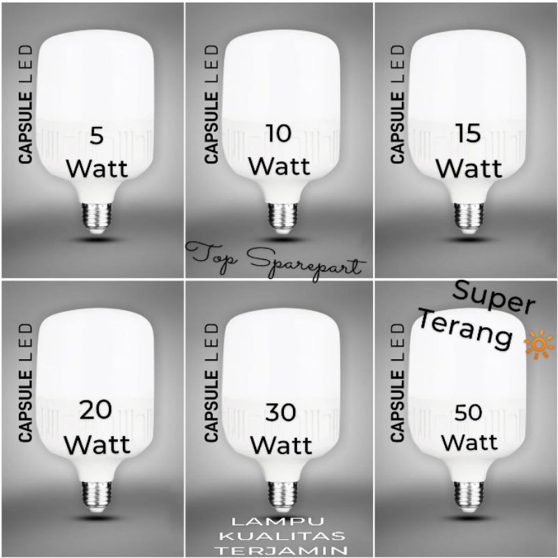 Lampu Led Capsule/Led Tabung Hemat Energi 5watt sampai 50watt Variasi Lengkap