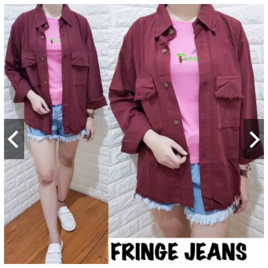 Fifi Fashion Fringe Loose Jeans Kemeja