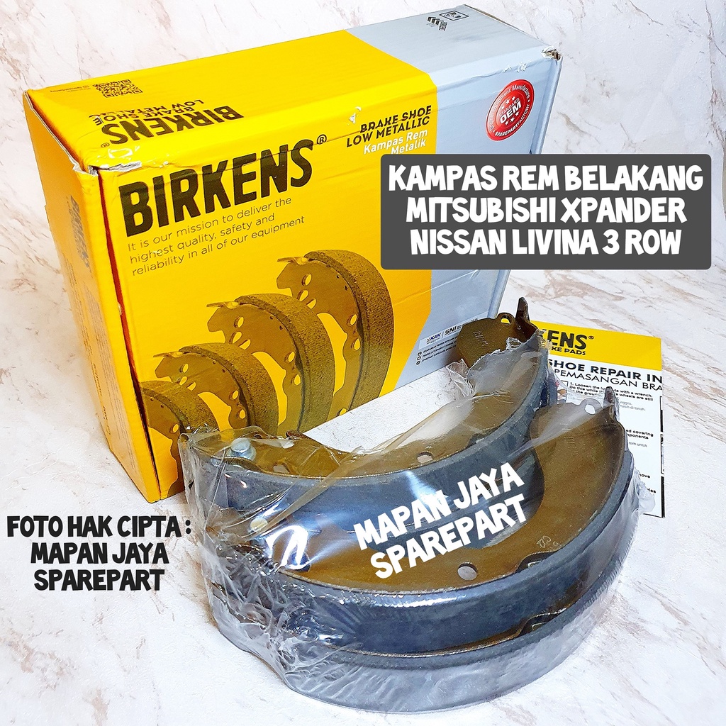 BRAKE SHOE BIRKENS - KAMPAS REM BELAKANG XPANDER / GRAND LIVINA / JUKE