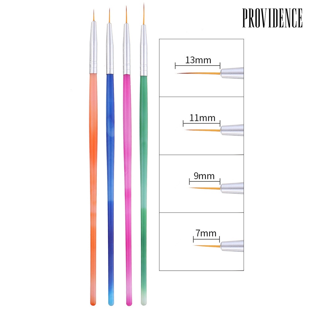 Providence 4pcs / Set Pen Brush Lukis Garis Warna Campur Untuk Nail Art