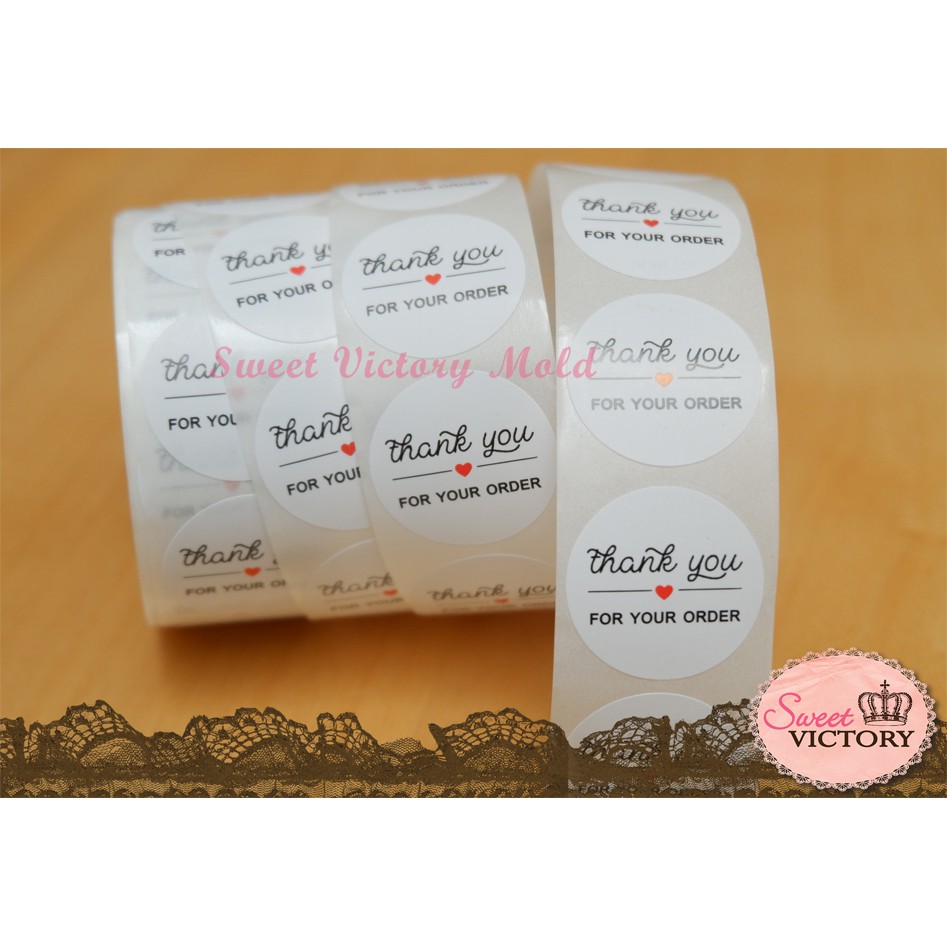 

Stiker Thank you for order Bake with love Homemade 1 roll 500 stiker