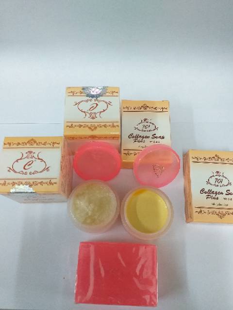 3in1 Paket Cream Colagen Original + Sabun / COLAGEN CREAM SET / SDH TERMASUK 1SET CREAM SIANG MALAM DAN 1PC SABUN COLAGEN