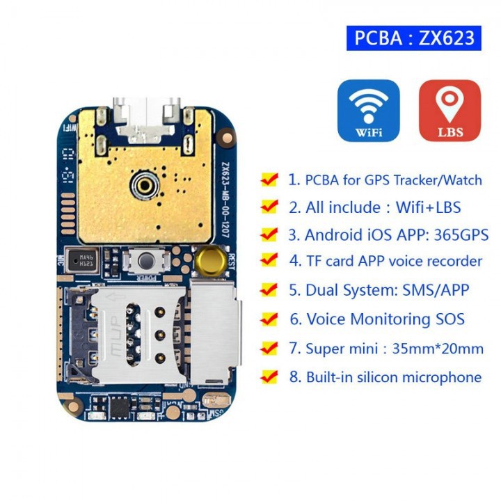 GW07 Tracker with GSM GPRS WiFi LBS Locator - Two Way Communication