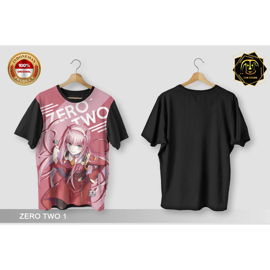[ BAYAR DI TEMPAT ] BAJU PRINTING GAMBAR ANIME ZERO TWO 1 - KAOS DISTRO ORIGINAL MOTIF KARTUN ANIMAS