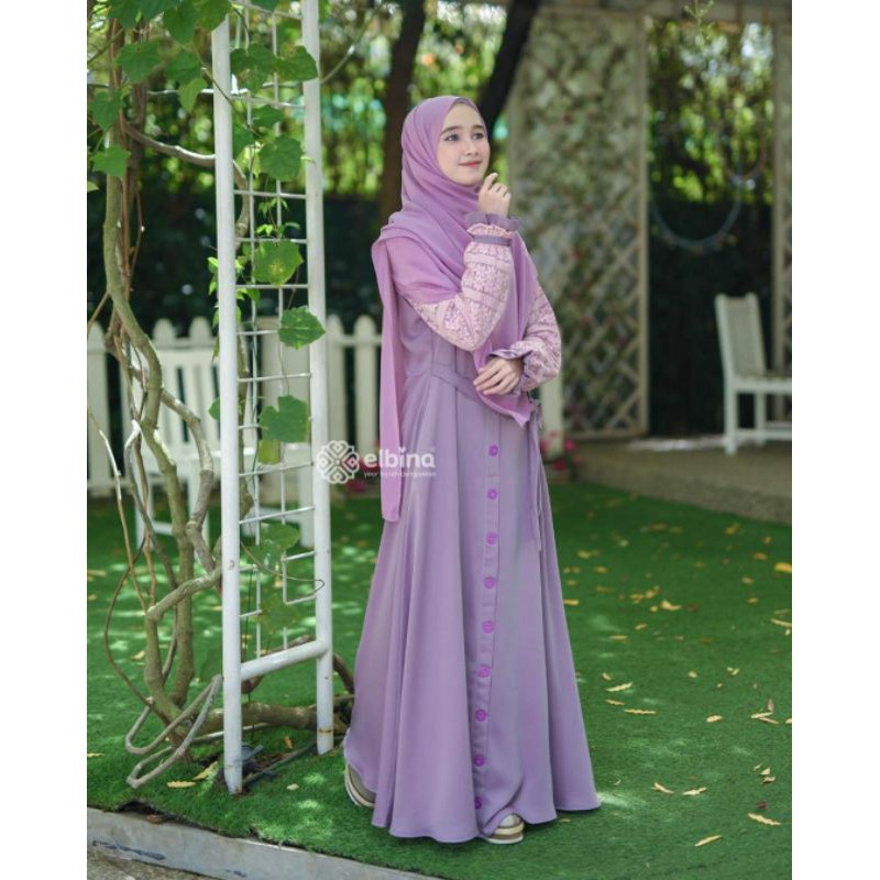 Elbina : Gamis Set Bunga