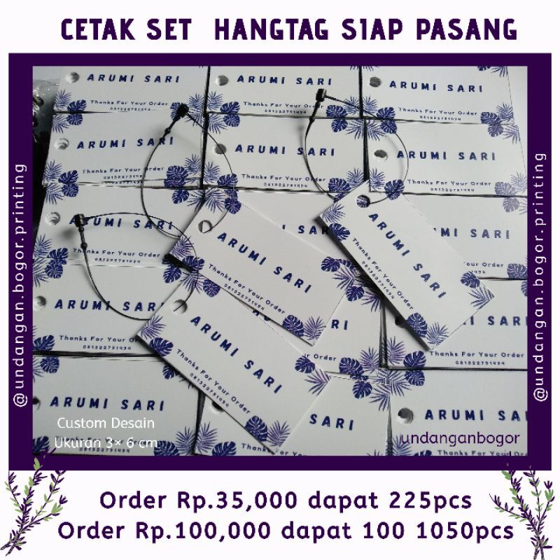 

CETAK HANGTAG MURAH SUDAH DAPAT TALI ( FREE DESAIN)