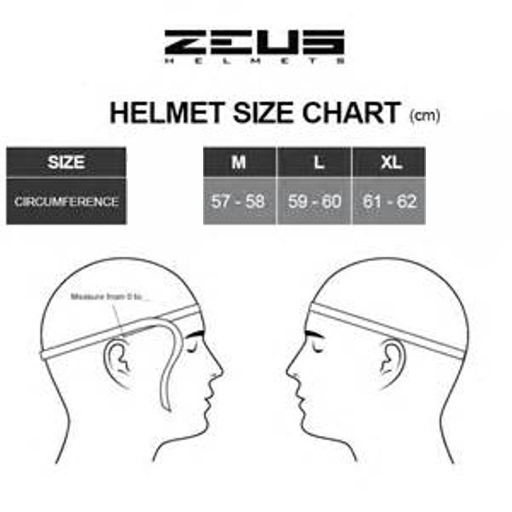 Helm Zeus ZS811 Black Glossy AL3 Red | Zeus ZS 811 Single Visor