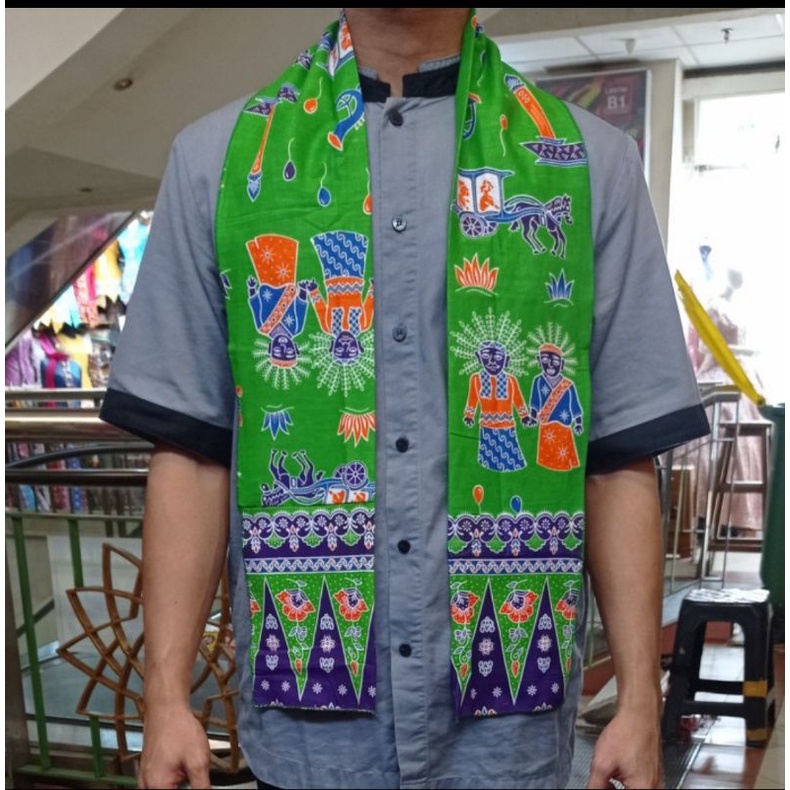 CUKIN BETAWI / SELENDANG BETAWI / SYAL ADAT BETAWI COWO-Hijau
