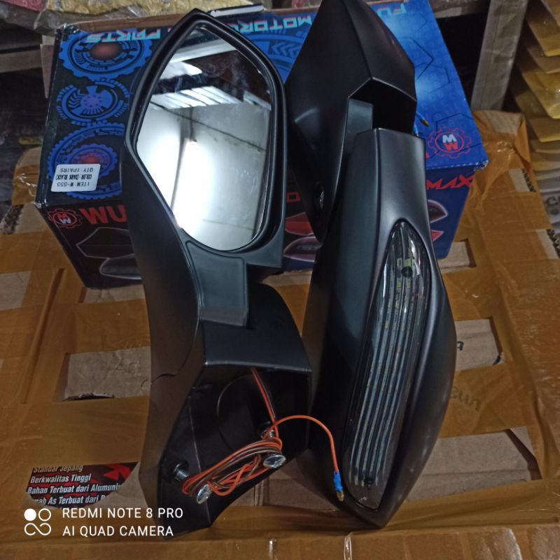 spion lipat nmax spion body nmax + sen led bahan plastik abs spion variasi nmax