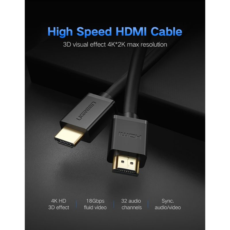 UGREEN Kabel HDMI Male to Male V2.0 Support 4K Gold Plated