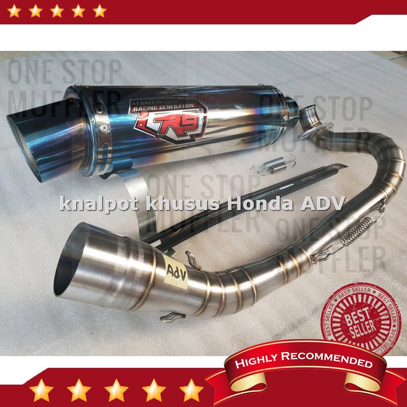 Promo Knalpot racing r9 mugello blue honda adv 150 adv150 fulsystem