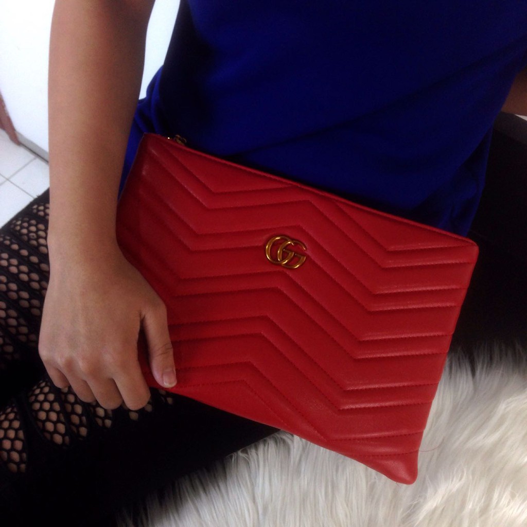 Ready Stock New Arrival GUCCI GG Marmont Pochette Leather SS18
