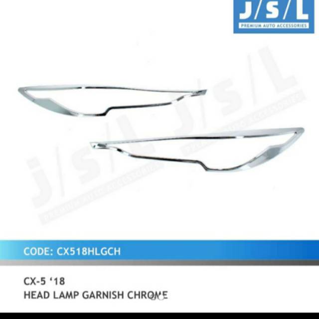 Garnish lampu depan Mazda CX5 2018/ Head lamp garnish Hitam &amp; Chrome jsl