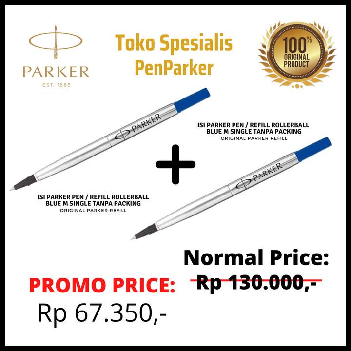

Vanila | [Get 2]Isi Parker Pen/Refill Rollerball/Signpen Black M Tanpa Packing