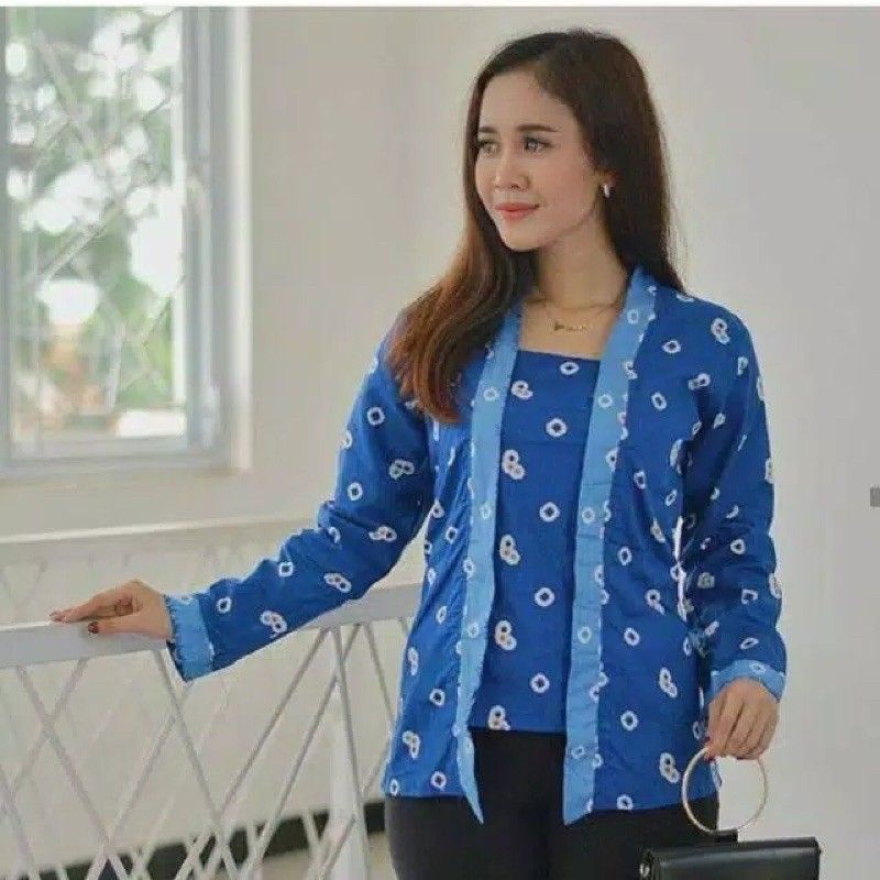 BATIK KEBAYA KUTUBARU JUMPUTAN WANITA MERAH ADA SIZE JUMBO SOLO MODERN MURAH BLOUSE ATASAN SERAGAM