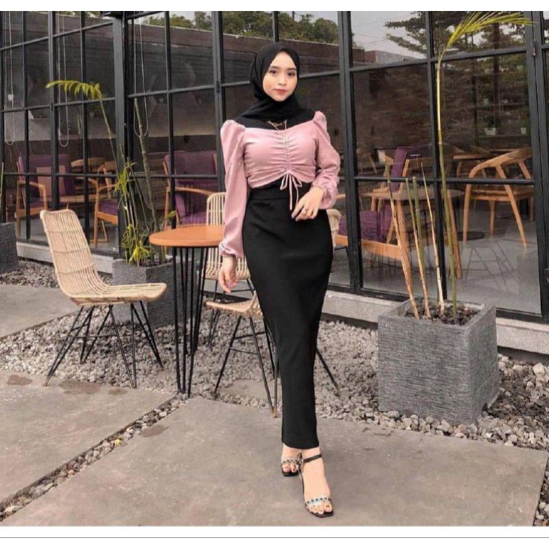 Rok Span Kerja Wanita Panjang / Rok Formal Rempel Span / Rok Kerja Kantor Wanita