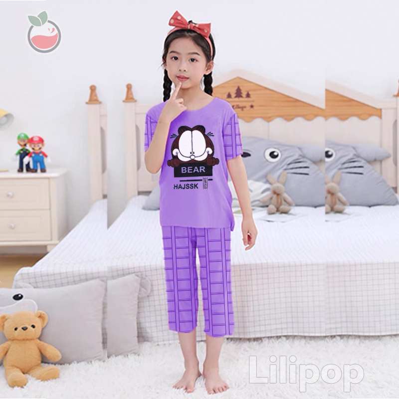 Baju Tidur Anak 3/4 Perempuan dan Laki Usia 1 - 7 Tahun Stelan Celana