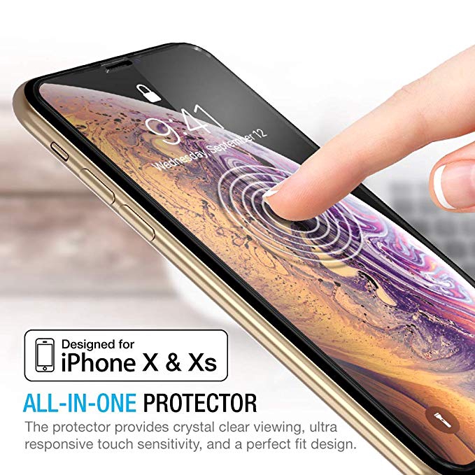 Pelindung Layar Tempered Glass 9H Full Cover Anti Debu untuk iPhone x / X / XR / X iPhone 11 Pro Max