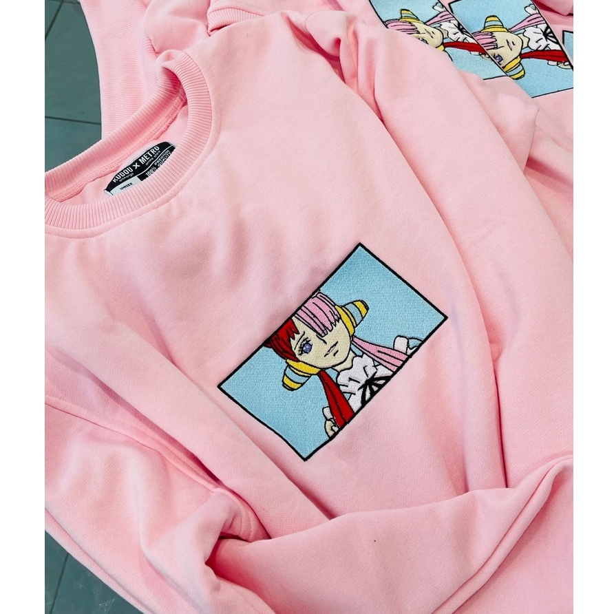 Crewneck UTA Diva Face Pin Embroidery Anime Manga One Piece Sweater