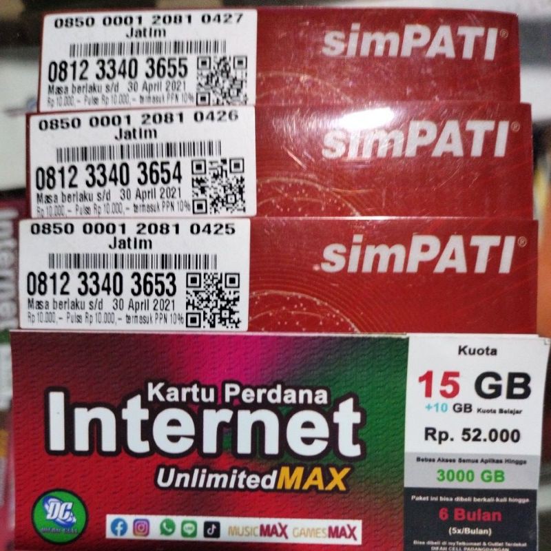 Grosir Kartu Perdana Telkomsel Unlimited Max 15 GB