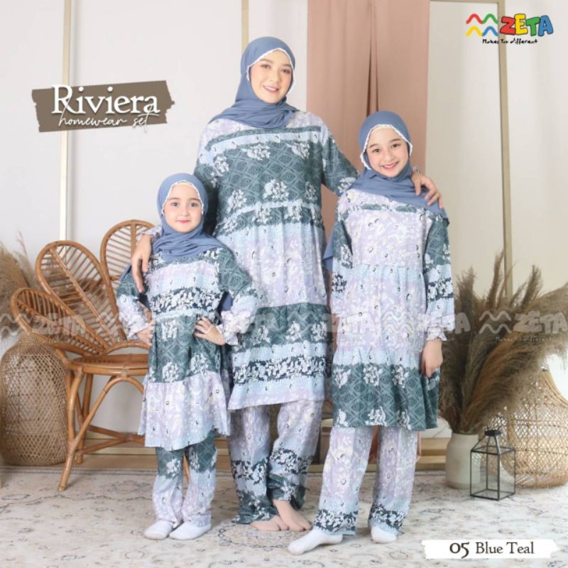 RIVIERA HOMEWEAR SET SRVZ TUNIK COUPLE IBU ANAK ORIGINAL ZETA OUTFIT