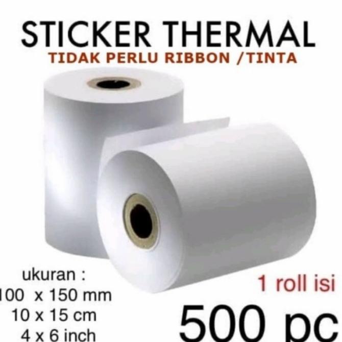 

Kualitas terbaik] ISI 500 PCS Label Thermal 100 x 150 mm Kertas Sticker Receipt Printer