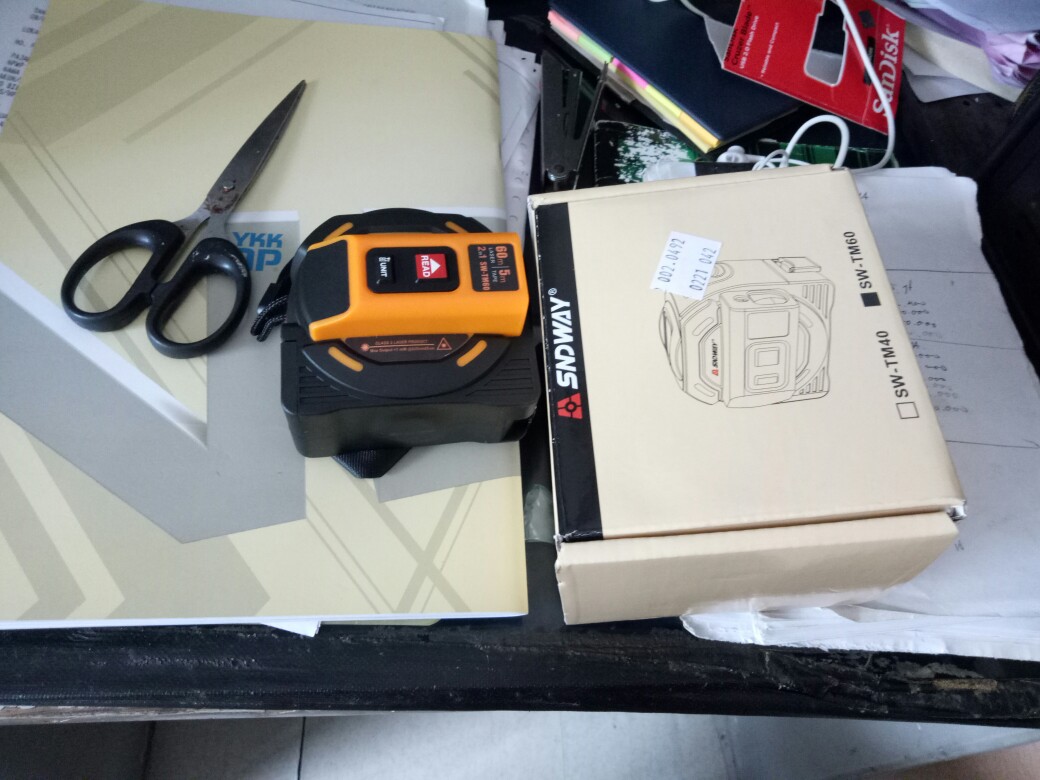 Sndway Sw-tm60 Meteran 2in1 Laser Distance Meter Range Finder 60m Tape Measure Digital With 5m Ruler