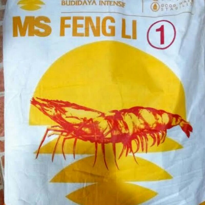 Pelet udang fengli 0 fengli 1 kemasan 10 kg / kantong