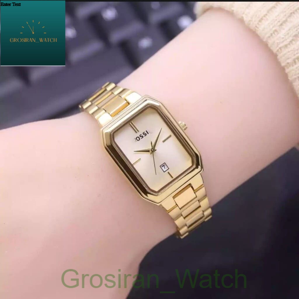 JAM TANGAN WANITA TERBARU PREMIUM MEWAH STAINLISS STEEL TANGGAL AKTIF PERSEGI PANJANG L-39 [G_W]