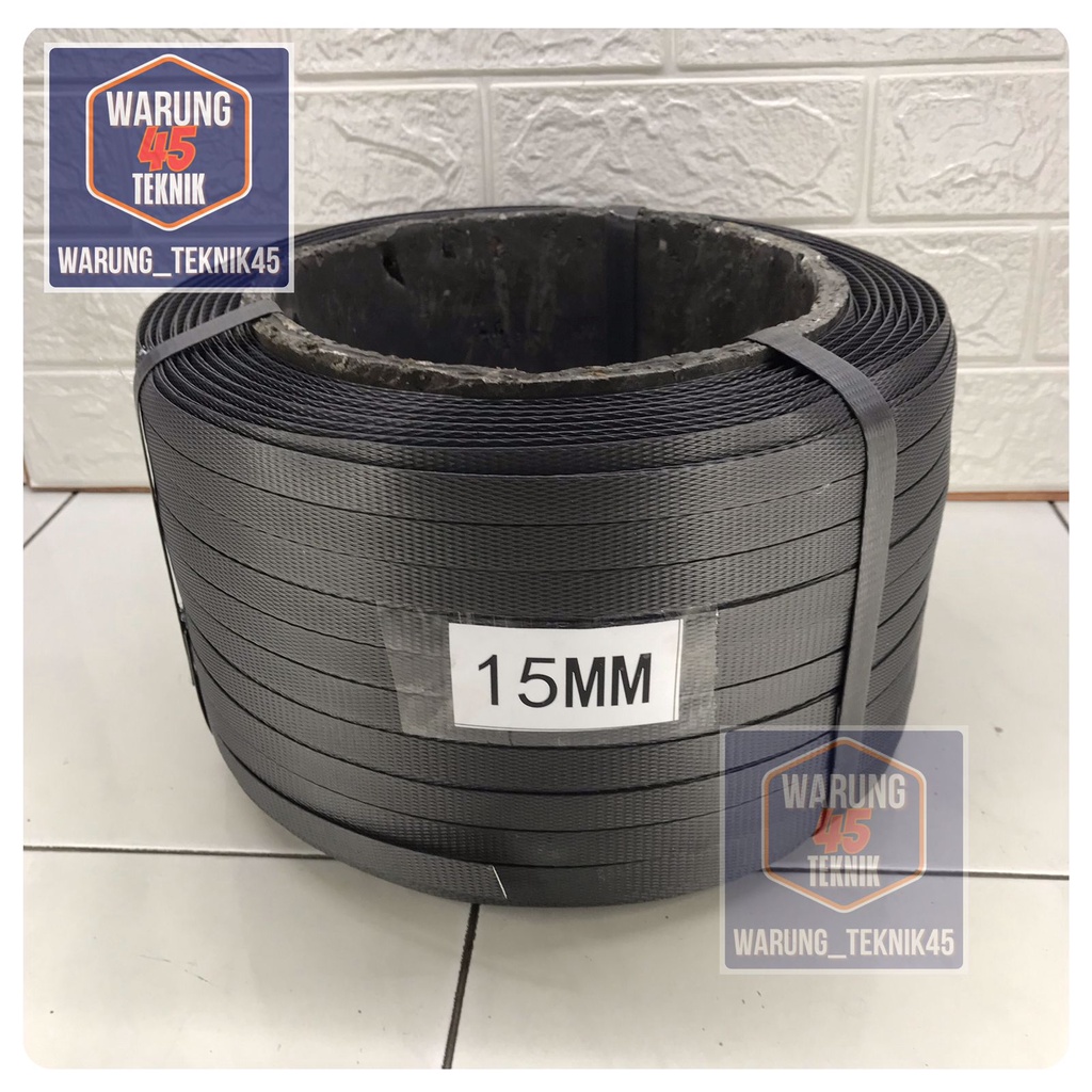 PLASTIK STRAPPING STRAPING BAND 15 MM BERAT 7 KG TALI HITAM STRAPING