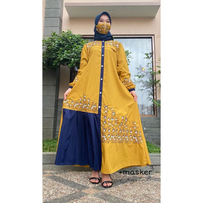 "Queen gamis toyobo crystal bordir cantik"