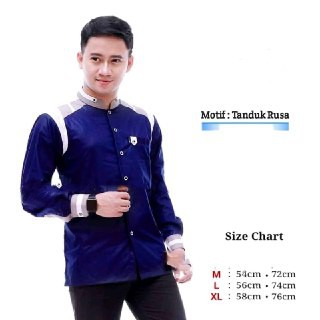 Baju Koko Pria Motif Tanduk Rusa
