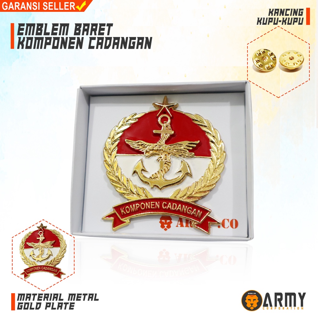 Emblem baret komponen cadangan / pin komcad