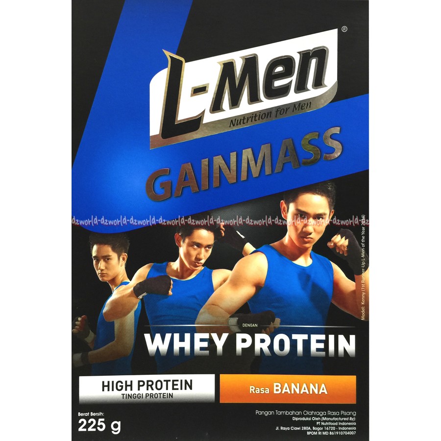 L-men Gainmas 225gr Whey Protein Rasa Banana High Protein Susu lmen Gain Mass Susu Nutrisi Untuk Pria Cowok Agar Lebih Berotot Fitnes L men Bubuk Rasa Pisang 225 Gram