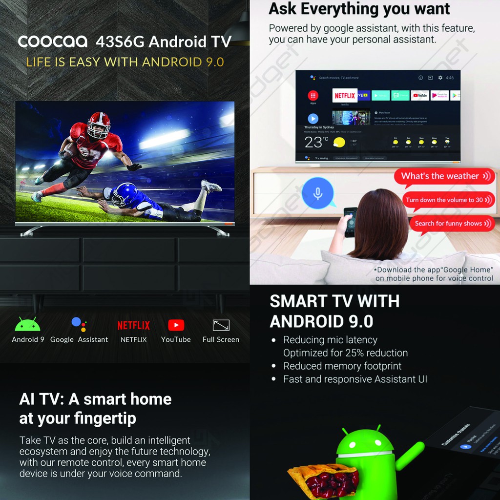 COOCAA 43S6G LED TV 43 inch ANDROID SMART TV Full HD