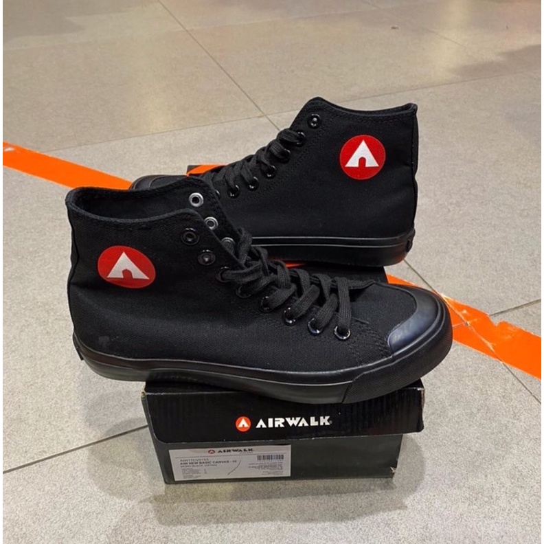 airwalk basic canvas sepatu full black basic