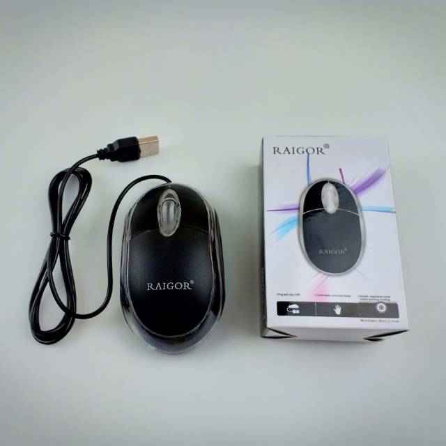 MOUSE USB RAIGOR STANDARD PC - LEPTOP - MOUSE MURAH KUALITAS BAIK