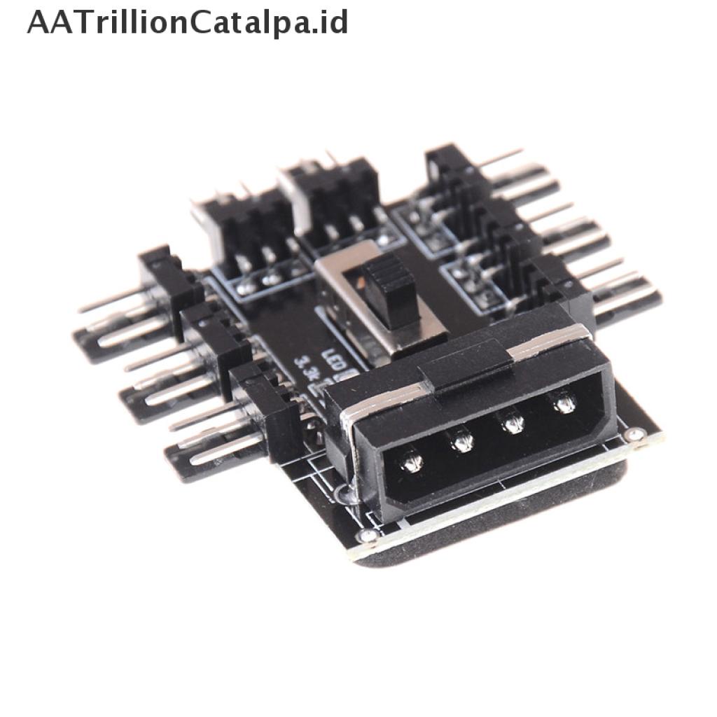 (AATrillionCatalpa) Adapter Hub Power Splitter IDE 1 Ke 8 Arah 3-Pin Untuk Kipas Pendingin PC