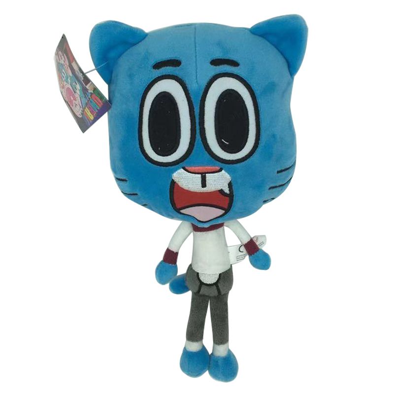 【New！！！】25cm The Amazing World Of Gumball Darwin Plush Toy Soft Stuffed Doll Kids Gift