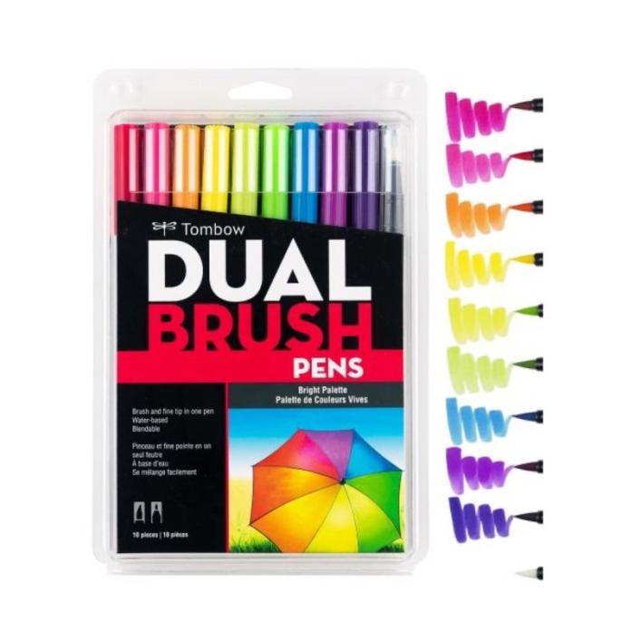 

[[COD]] Tombow Dual Brush Pen Set with Brush - Bright Palette pack of 10 EKSLUSIF Kode 573