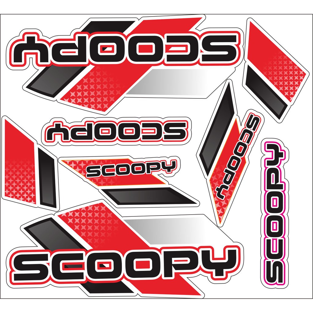 STRIPING VARIASI SCOOPY VARIASI STICKER MERAH
