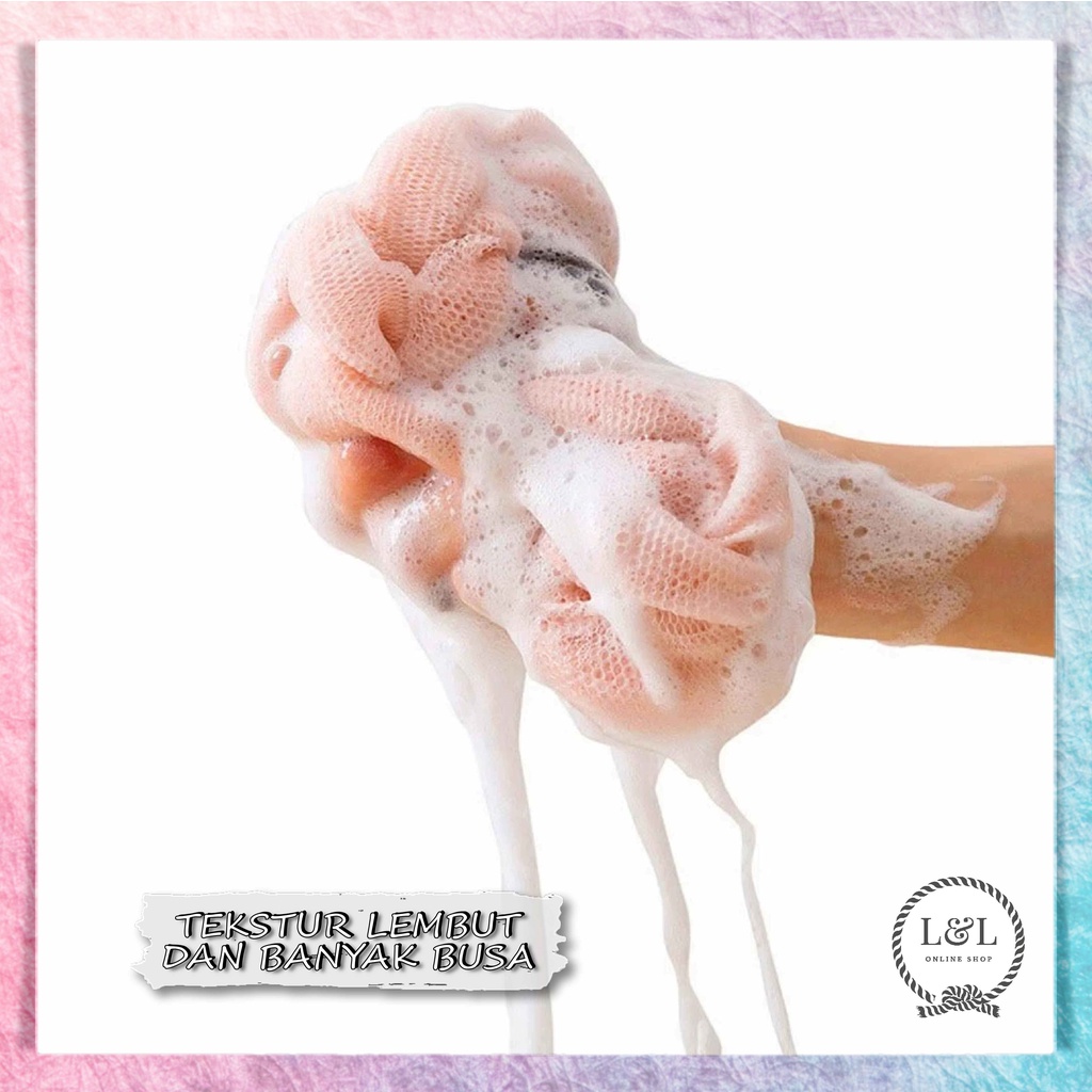 Spon Mandi Panjang Lembut Shower Puff Bath Sponge Mandi Premium Spons Mandi Kepang Perlengkapan Mandi Sponge Puff Foaming